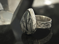 Tourmalinated Quartz Ring in Sterling Silver